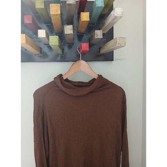 Line The Label Cowl Neck Cashmere Blend Sweater Size Medium Brown Cowl Neck - Picture 2 of 9